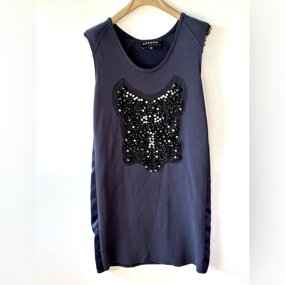 AZADEH All Day Crystal Embellished Jersey shift dress, size 2